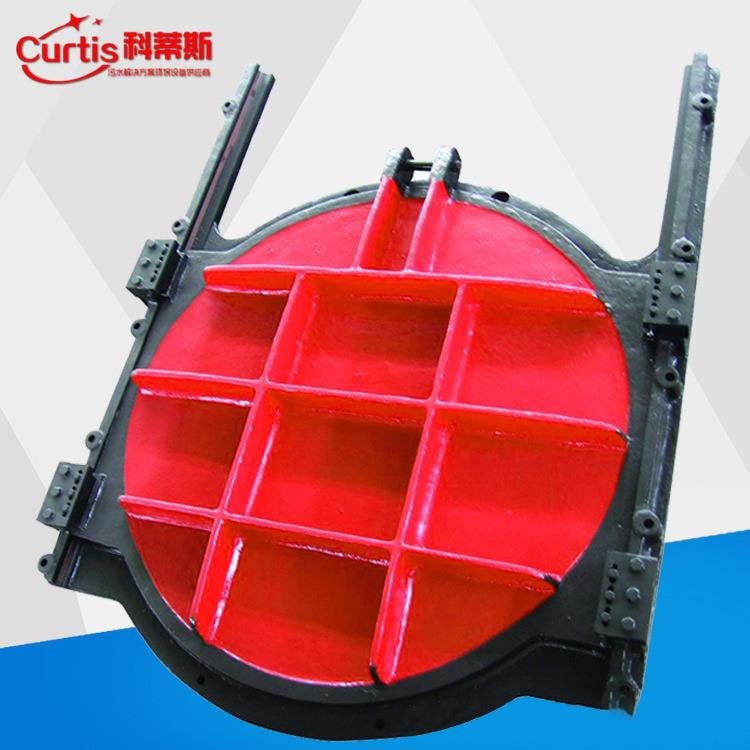 圆形铸铁电动闸门圆闸门法兰螺杆启闭机渠道闸门