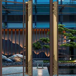 大门把手酒店宴会厅新中式办公室实木门扶手店铺玻璃门拉手铝合金