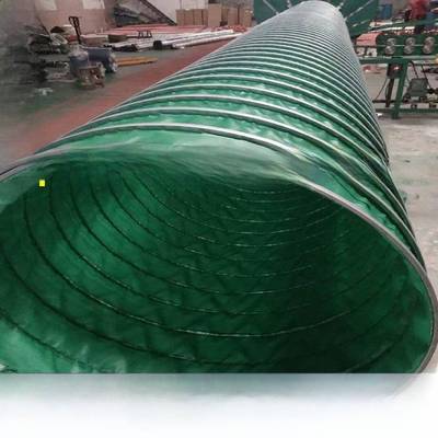 耐高温通风管道直径100-400mm尼龙布钢丝伸缩软管阻燃排气管