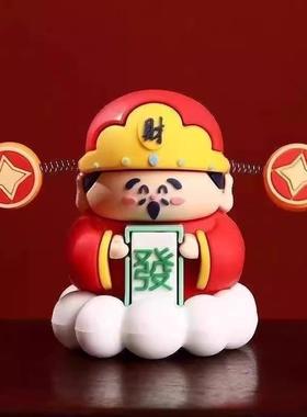 财神爷摆件招财好运2024新款网红汽车摆件办公室摆件招财车内饰品