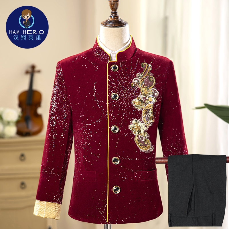 汉姆英雄男童正装龙形刺绣