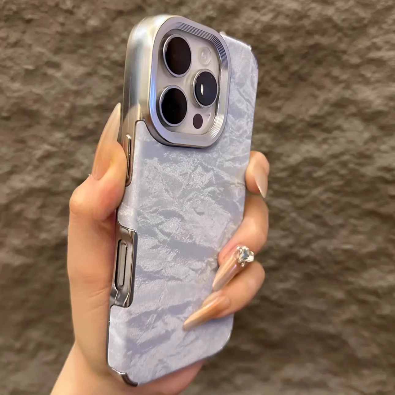 奶蓝绒布纹手机壳适用oppoReno13