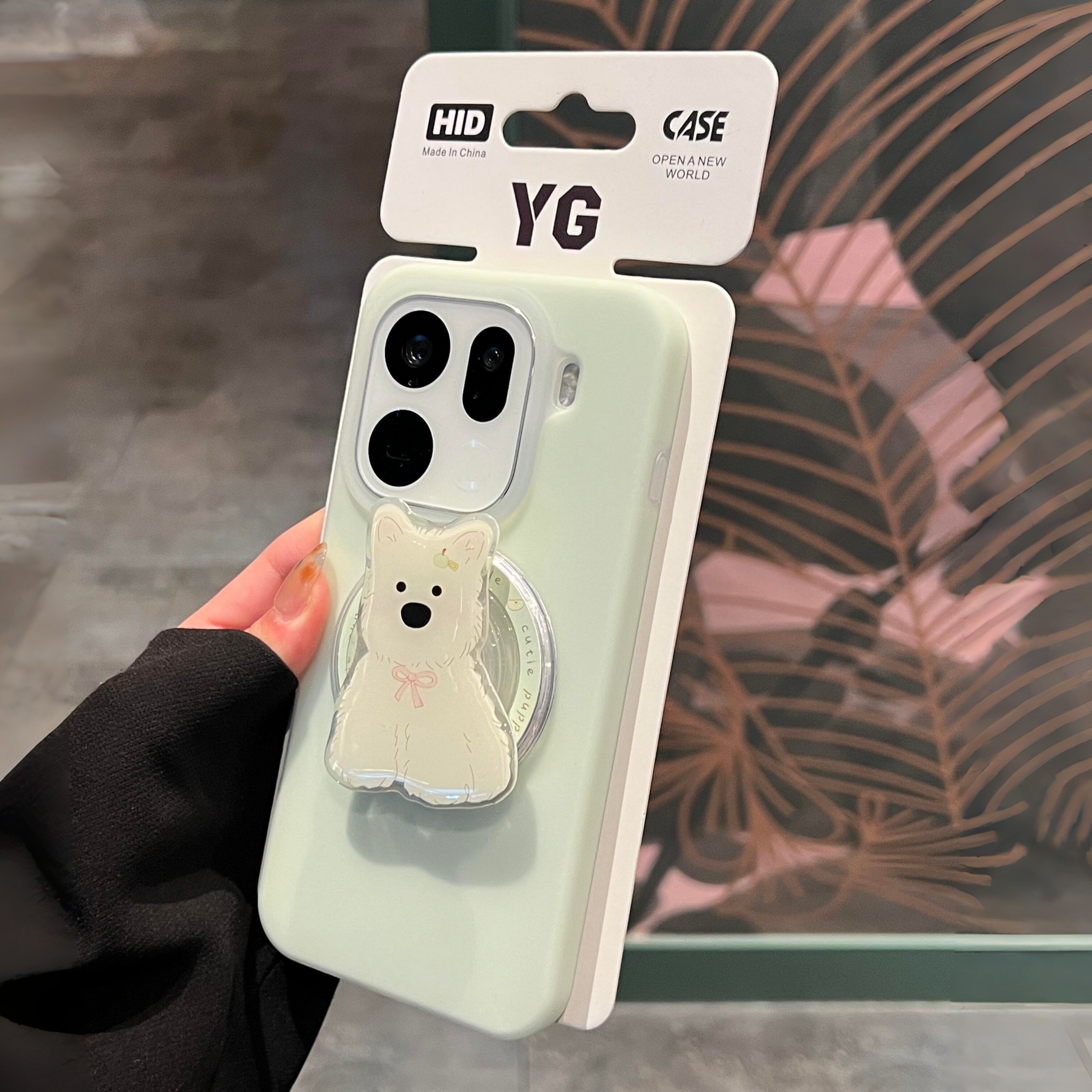 可爱西高地磁吸支架适用oppofindx9pro手机壳findx8s+果冻reno14/13液态硅胶vivox300曼波绿x200promini/x100