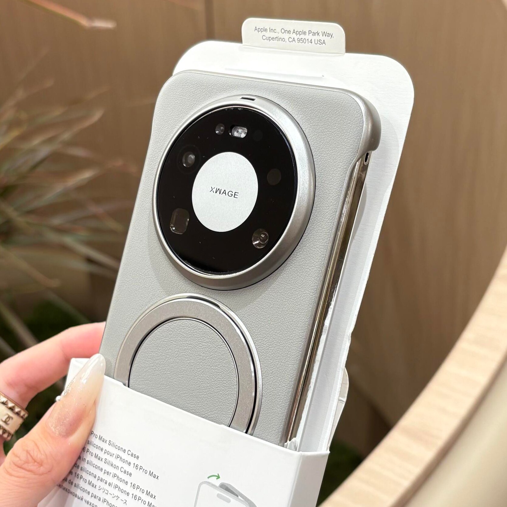 零感无边框贴片磁吸支点支架适用华为mate80promax手机壳pura80ultra超薄皮纹mate70/60pro+撞色金属高级感灰