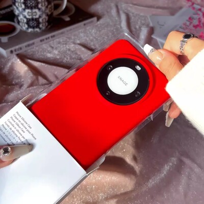 大红色液态手机壳适用华为Mate70