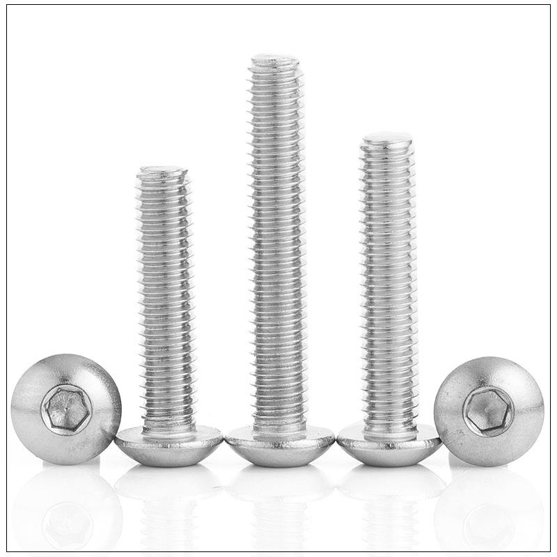 310.9级镀镍头圆头内六角角螺丝半圆76螺钉高强度盘头六螺栓M2/M/