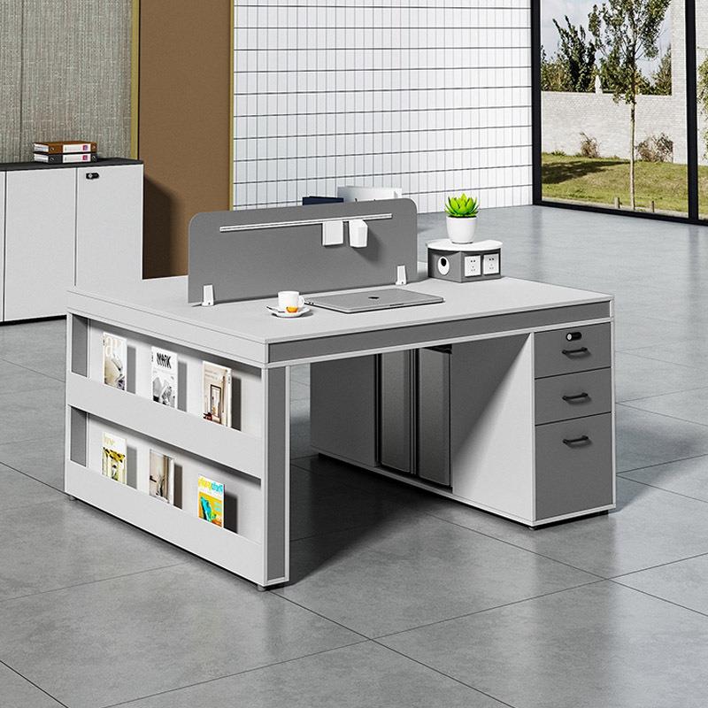 哇噢办公桌双人面意位对面柜简约现代员工职员创高4YYBG-BGZ人办
