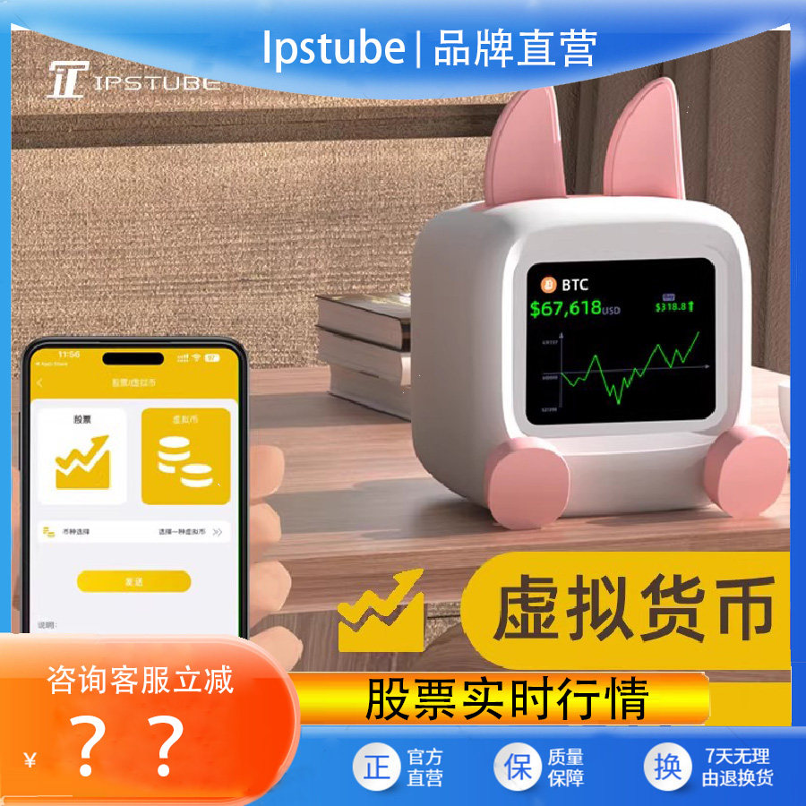 IPSTUBE小电视桌面时钟电子宠物机器人礼物WIFI智能蓝牙音响摆件