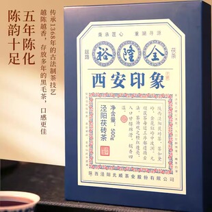 泾阳茯茶元 顺裕隆全西安印象500g金花茯茶黑茶茯砖茶陕西特产