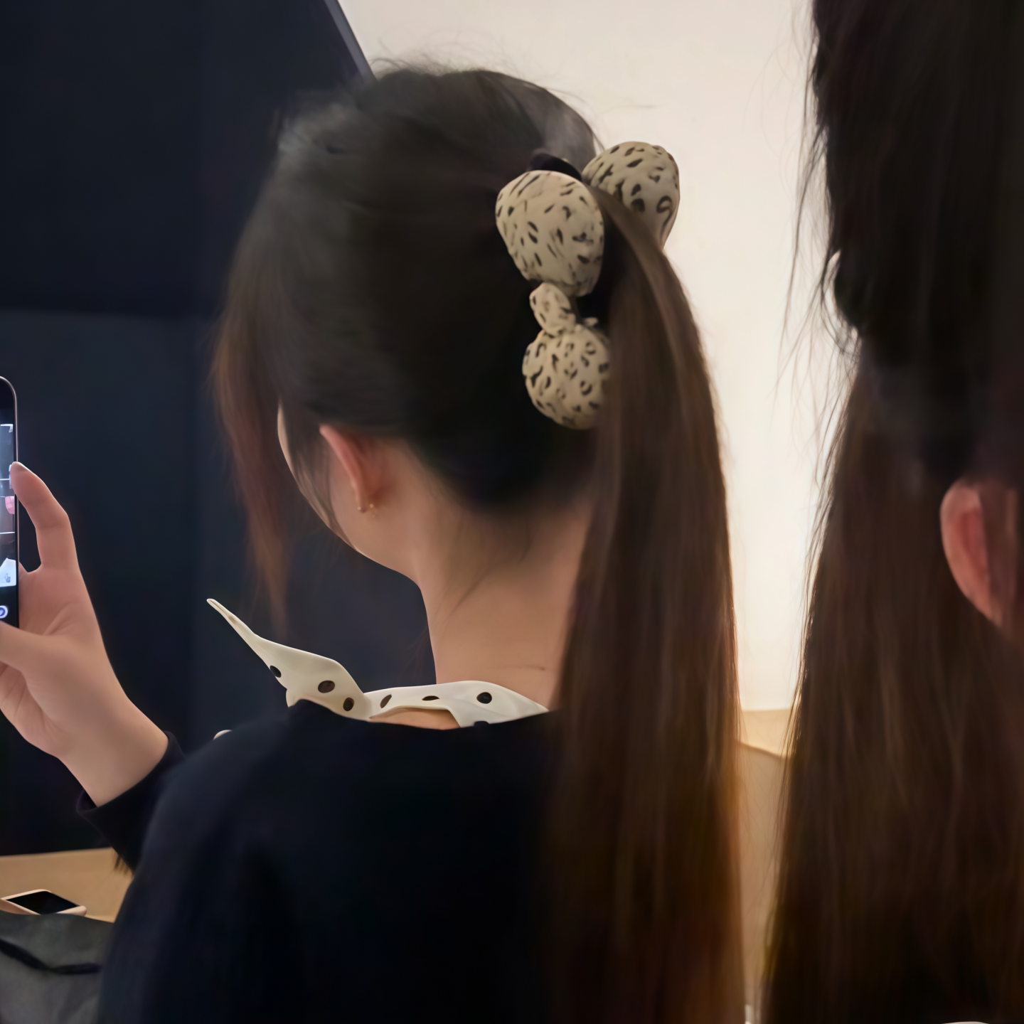 豹纹立体蝴蝶结发夹女后脑勺马尾香蕉夹盘发抓夹秋冬发卡发饰