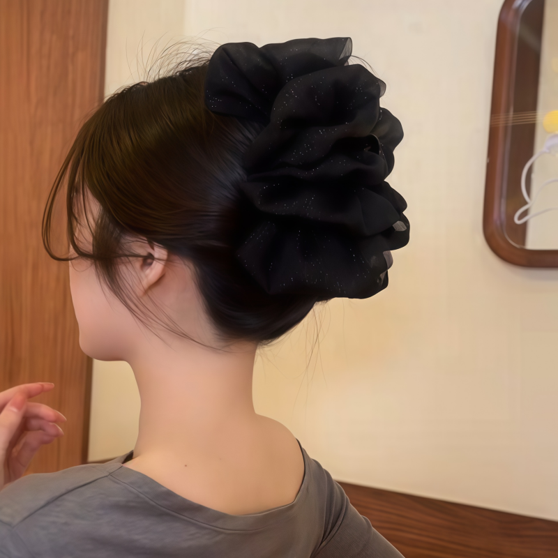 法式云朵泡泡抓夹增发显发量蝴蝶结鲨鱼夹盘发发夹后脑勺发卡头饰