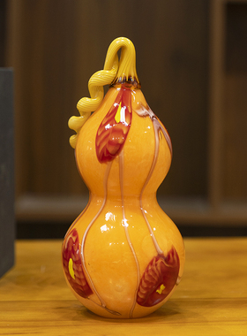 柏梵轻奢琉璃葫芦摆件高档书房客厅家居装饰摆件福禄平安乔迁礼品