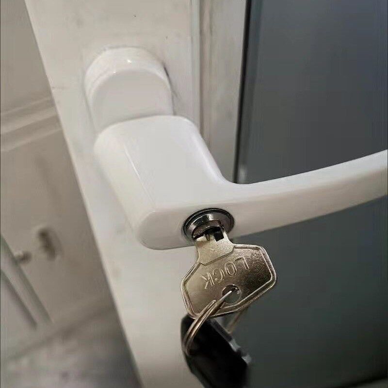 塑钢门对穿把手断桥铝合金平开门板手锁双面带钥匙带保险通用型