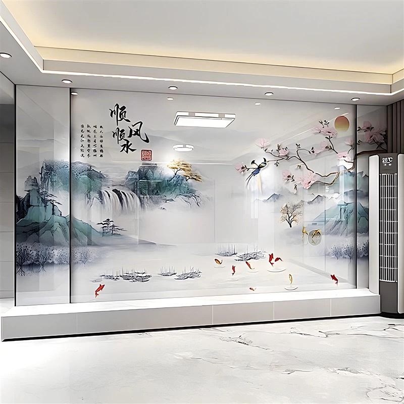 碳晶板电视背景墙客厅防撞金刚板影视墙木饰面装饰竹木纤维护墙板