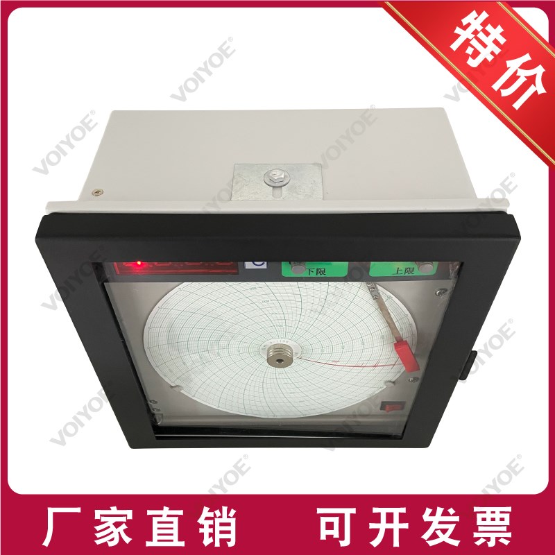 中圆图圆盘记录仪有纸记录仪仪表 中园图温度表压力记录仪保压仪