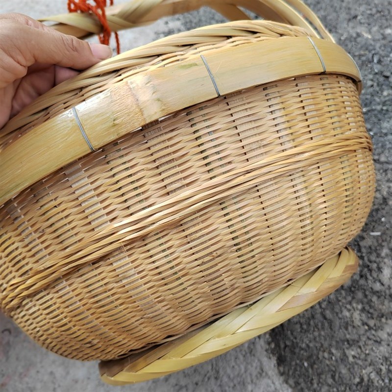 竹编手工艺术品箩格 箩筐 竹篮子带盖客家箩隔一个包邮