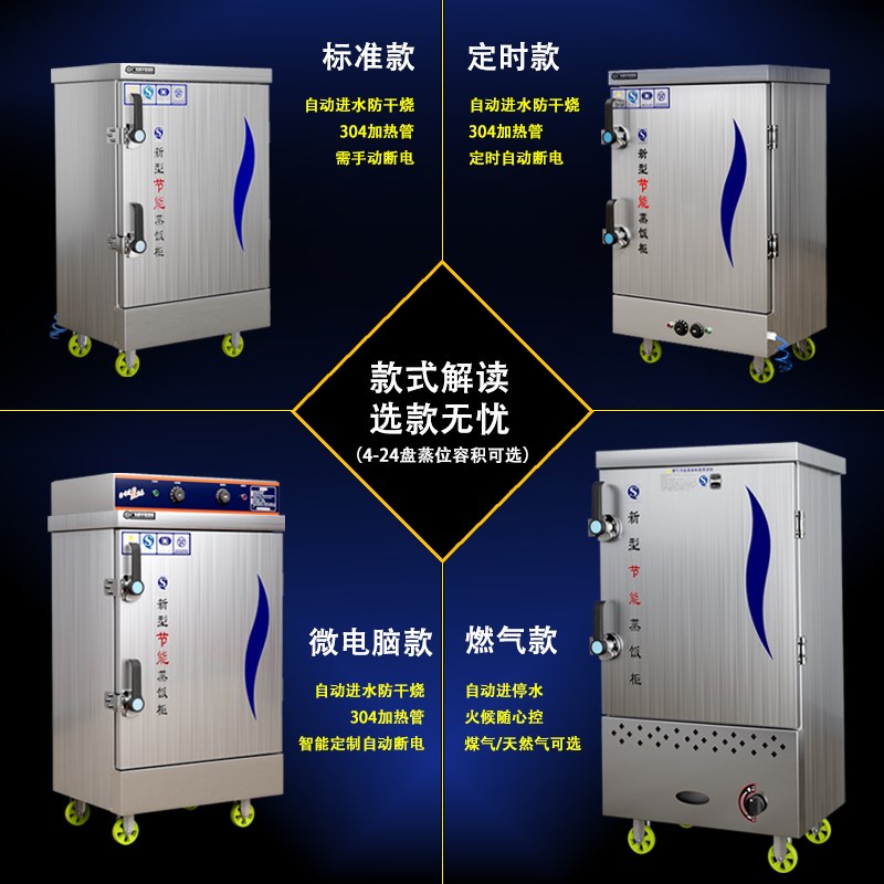 蒸饭柜商用电蒸箱食堂大小型燃气蒸车机米饭馒头包子全自动蒸饭车