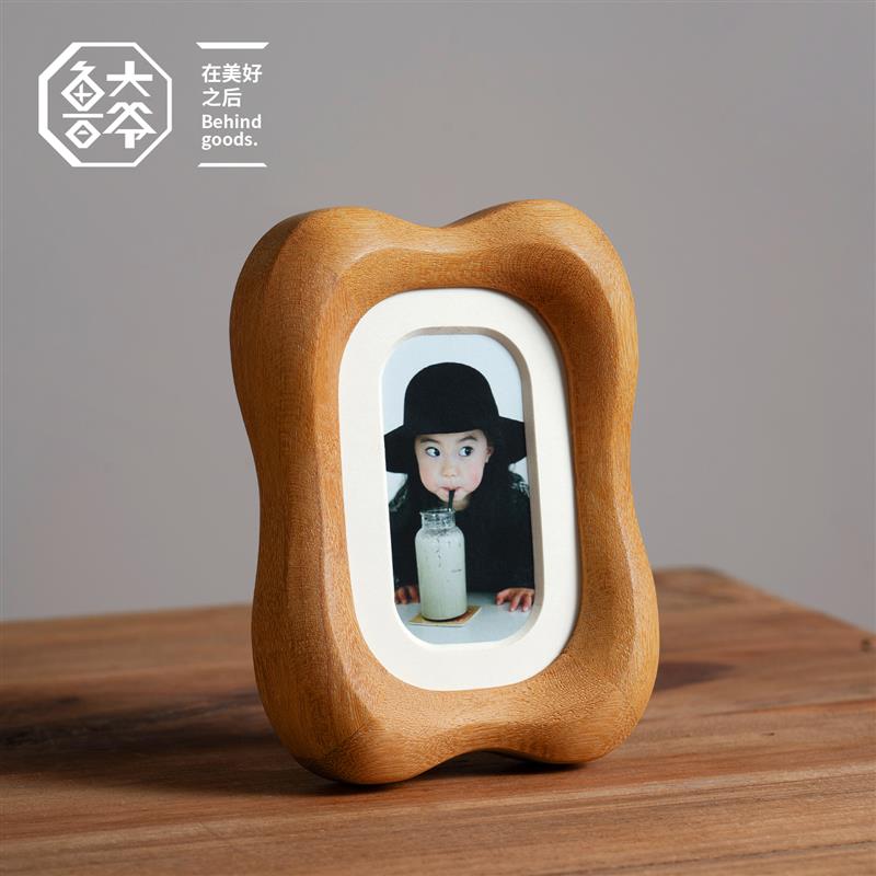 实木迷你小摆台洗照片做成3寸拍立得相框原创设计创意木质照片框