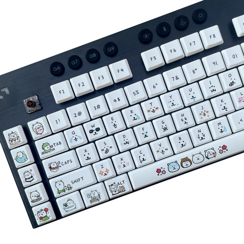 自嘲熊键帽 MX矮轴键盘客制化可爱PBT罗技G915X/Nuphy/Lofree洛斐