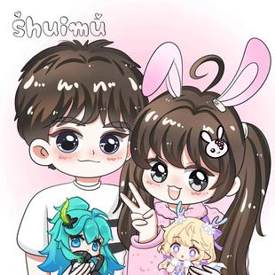 Q版原创约稿手绘卡通游戏照片动漫设明星周边直播头像全身oc定制