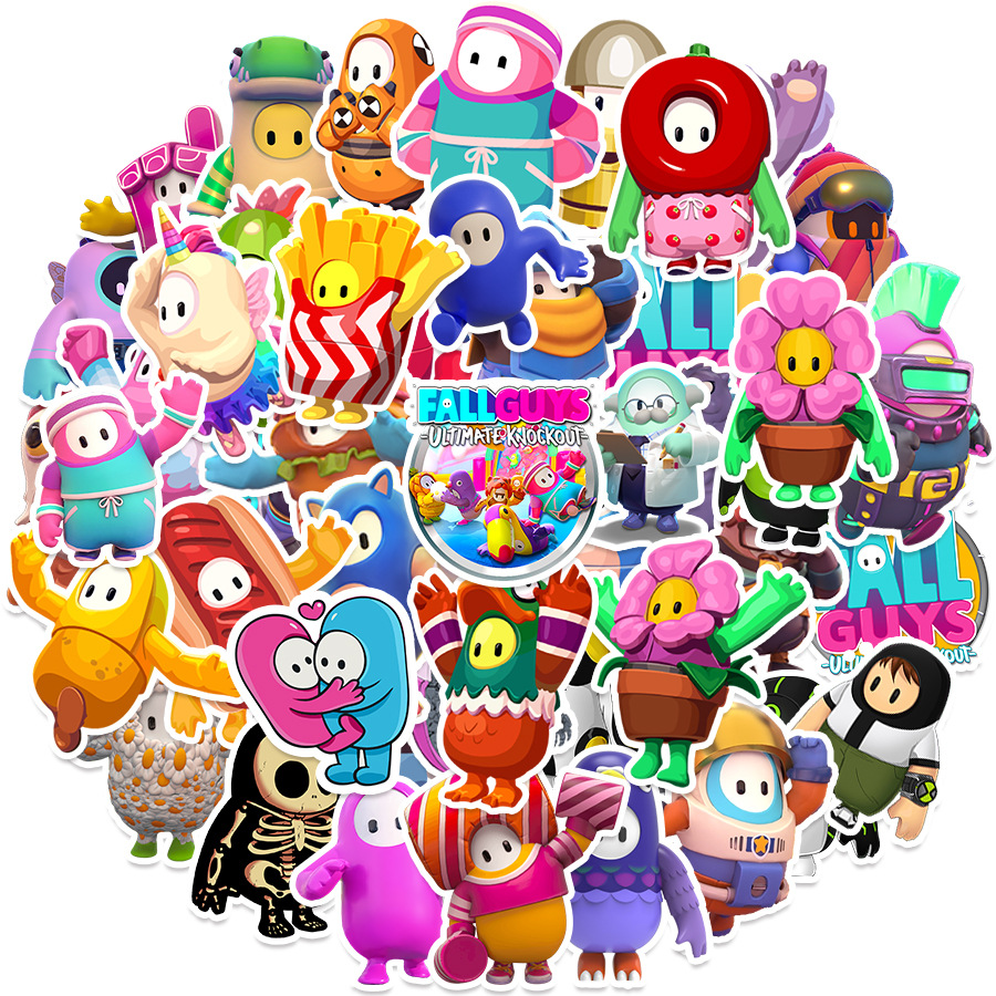 50张卡通糖豆人贴纸装饰创意防水