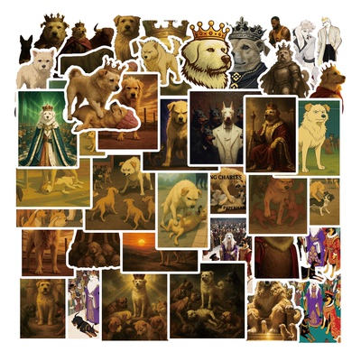 40张透明款网红狗王动画风贴纸