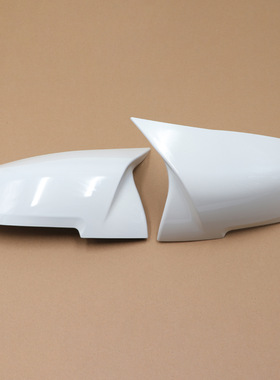 适用于宝马1234系M2 F30 F32 M改装M3白色后视镜壳牛角AN款罩盖