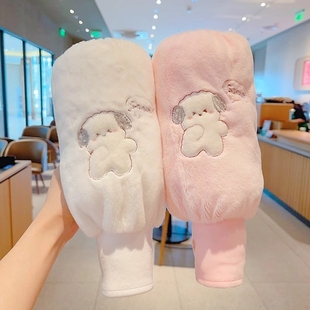 袖套手套一体初中生女学生专用长款保暖套袖秋冬防脏二合一羽绒服