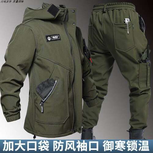 战术棉服男款秋冬加绒加厚防水防