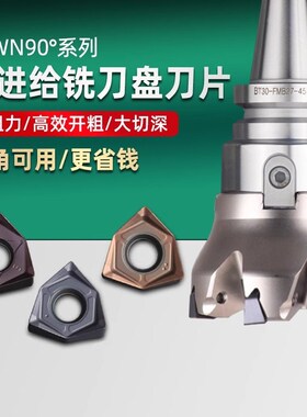 90度MEE190重切削刀盘WNGU080608刀粒方肩双面六刃铣刀盘山高通装