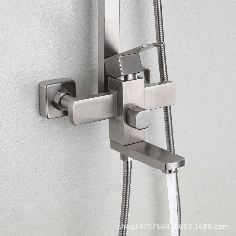 方形淋浴花洒套装304不锈钢淋浴屏淋浴器喷头卫生间冷热沐浴龙头