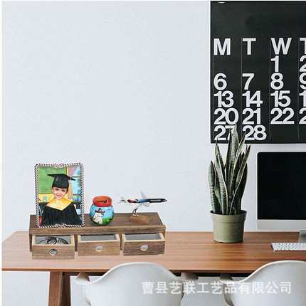 桐木客厅用悬架浮置物架YL060801床头带可抽屉收纳架卧室移动货办