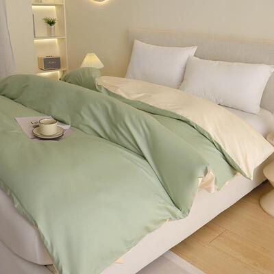 100全棉纯2色简约被套罩单件22x纯棉加大248x248四件套189QCD0x02