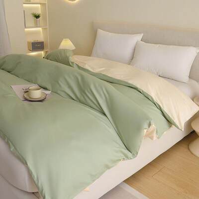 100全棉纯2色简约被套罩单件22x纯棉加大248x248四件套189QCD0x02
