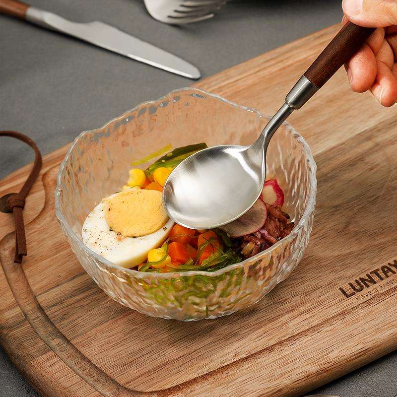 胡桃木用汤西儿餐勺童勺子304不锈钢家高颜值餐勺匙调W01羹叉子餐