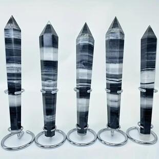 跨境新品天然宝石太石权杖单柱尖刻JRA极摆件家居原石打雕磨促销