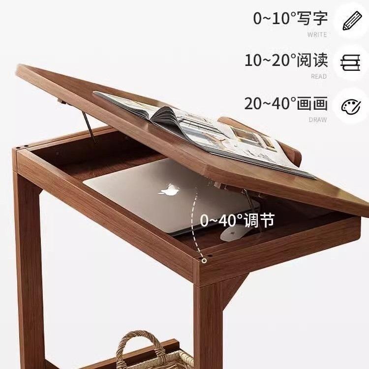 小茶几实木可移学动翻盖几沙发桌边纳角边几客厅家IRY用习办公书