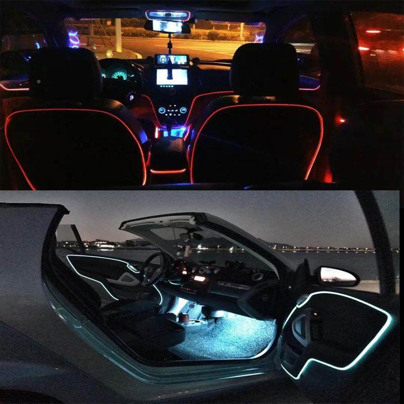 汽车装内饰氛围通用汽车LEDled呼吸氛改灯导光条七彩气音乐灯声控