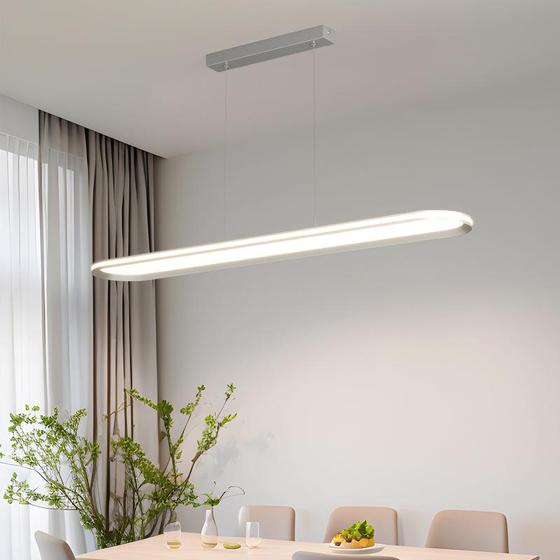 一全光谱LED长条餐吊灯字型客厅护顶眼厅吊灯具智凌晶板餐能控制