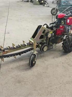 果园挖沟机导槽向轮链GVY条挖开沟机1米深30双宽195柴油机小型手