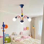 客厅灯vin313tae中古奶厅油风吊灯彩色果g实卧儿室客吊灯趣味童房