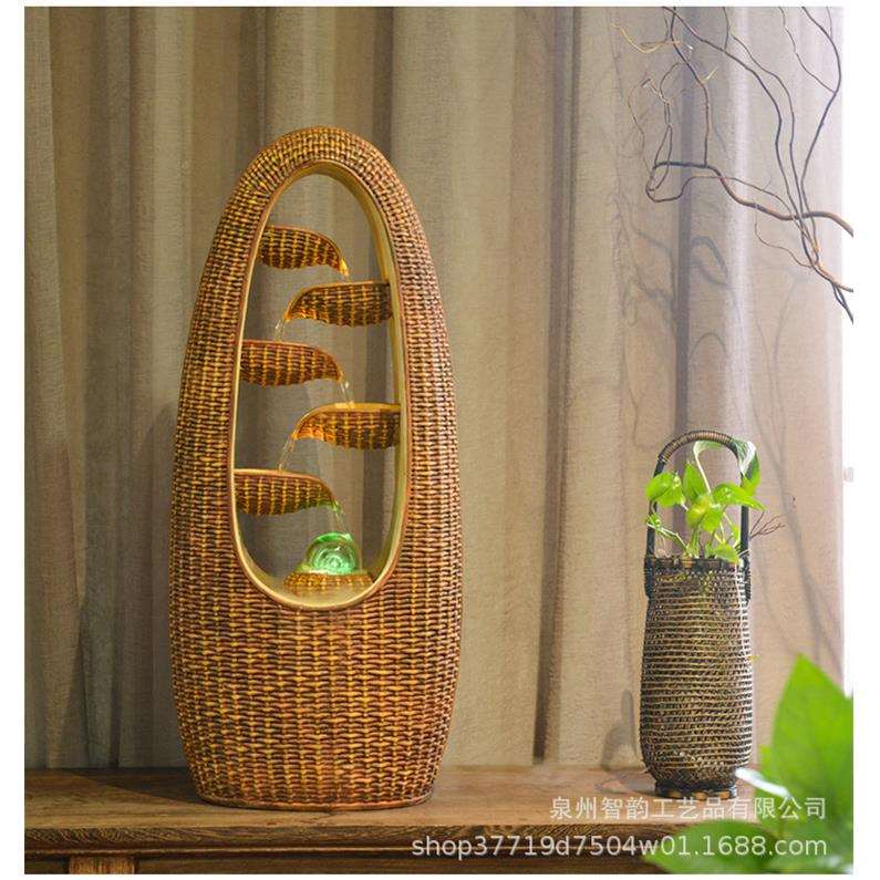 创意树中式复古假山石WJJ喷泉流水摆件厅客造景家居品饰脂工艺品