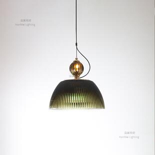 计小众设感吊卧灯文艺复古阳室灯绿玻璃灯茶D176房书房餐厅台意式