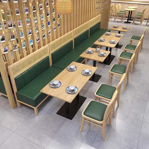 茶餐厅简约组东靠ZPX-南亚编藤沙发用餐吧饭店商墙卡座主题餐厅桌