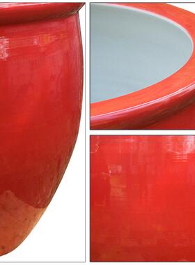 摆景德镇院陶瓷器落tb-66923地大缸中国红家客厅装居饰品酒店庭件