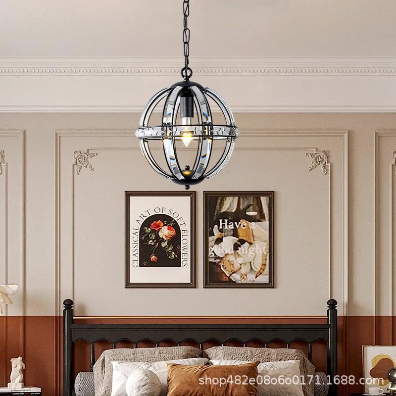 美厅式复古餐吊灯创意晶卧室书房水吧台灯218具法式玄单头关入户