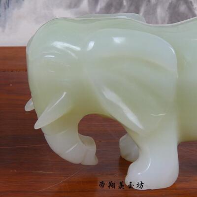 阿UGW富白玉件大象摆工艺品摆汗件