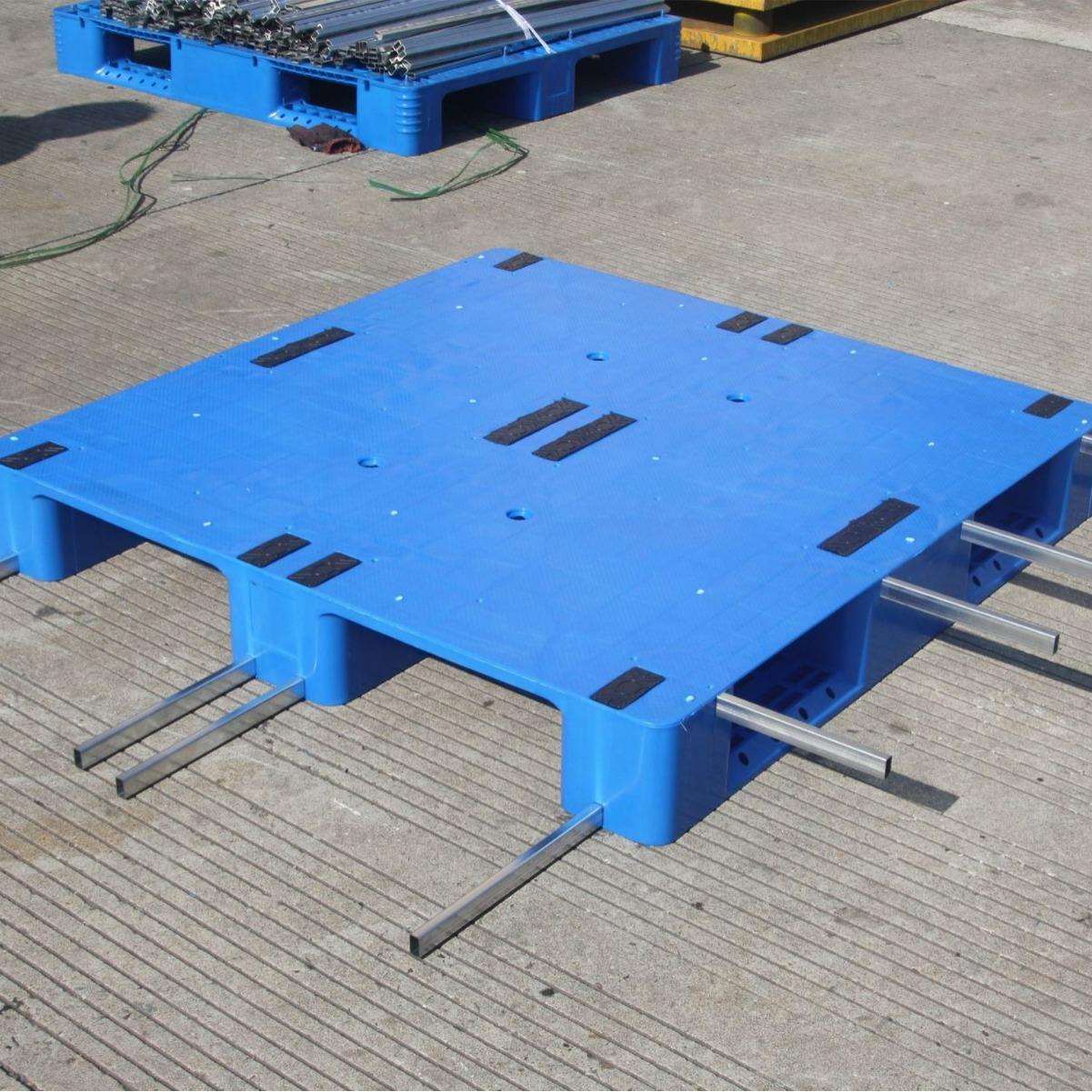 平板川字塑料钢托盘可加管车四面重货托盘防潮进叉板仓YRB储栈板