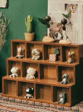 zakk面a梯形木质桌收785纳格柜阶梯129格壁挂杂展示柜家居物储物