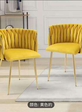 餐椅家用XYO美设计师绒布奢背现代简约轻不式锈钢餐厅意式靠岛台